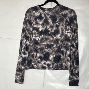 SO Women's Black & Gray Tie-Dye Crewneck Sweatshirt